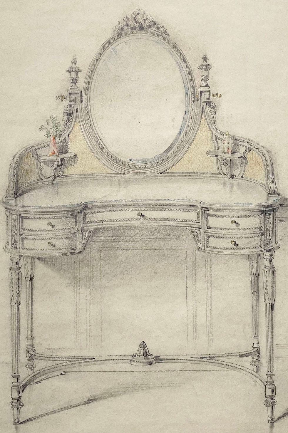 Thumbnail: Design for a Dressing Table with Psyche Mirror