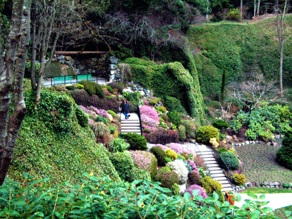 Karen at the Butchart Gardens, Victoria,