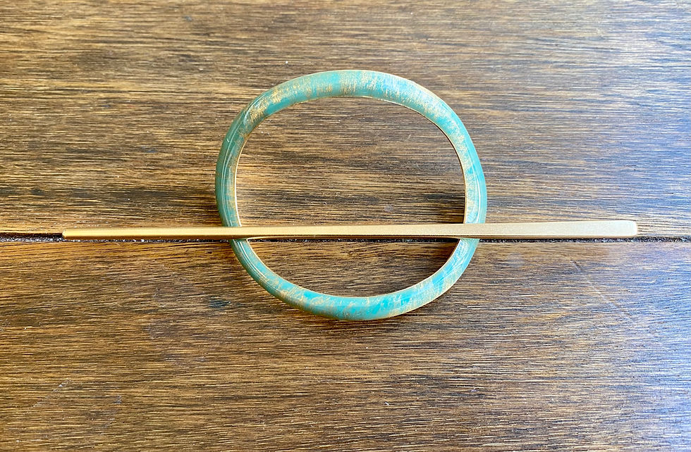 Thumbnail: Tiger Eye Oval Stick Barrettes Strike It Gold - Large