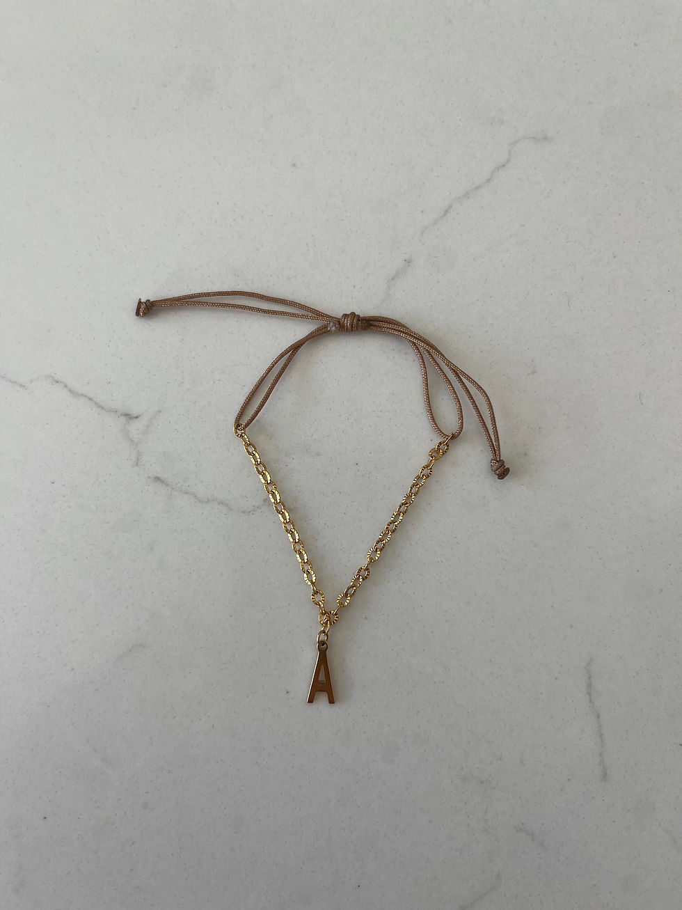Bracelet Basile (Cannelle - Initiale)