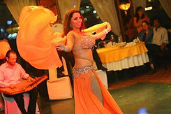 Belly dancer performs during Nile Cruise Cairo Dinner