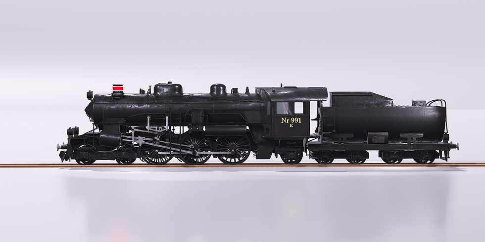 Thumbnail: DSB Litra E Steam locomotive 3D print files
