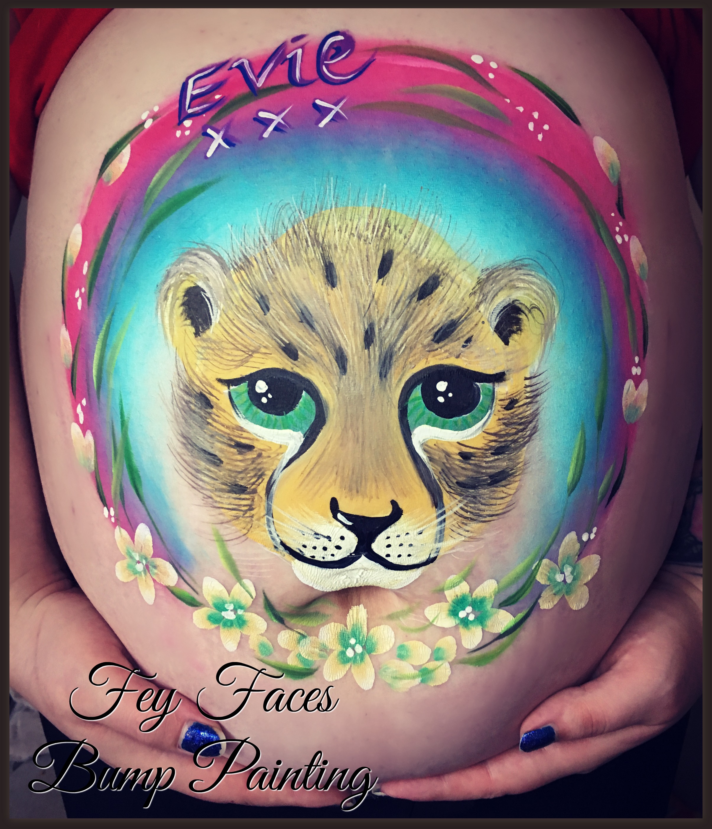 Leopard cub bump painting