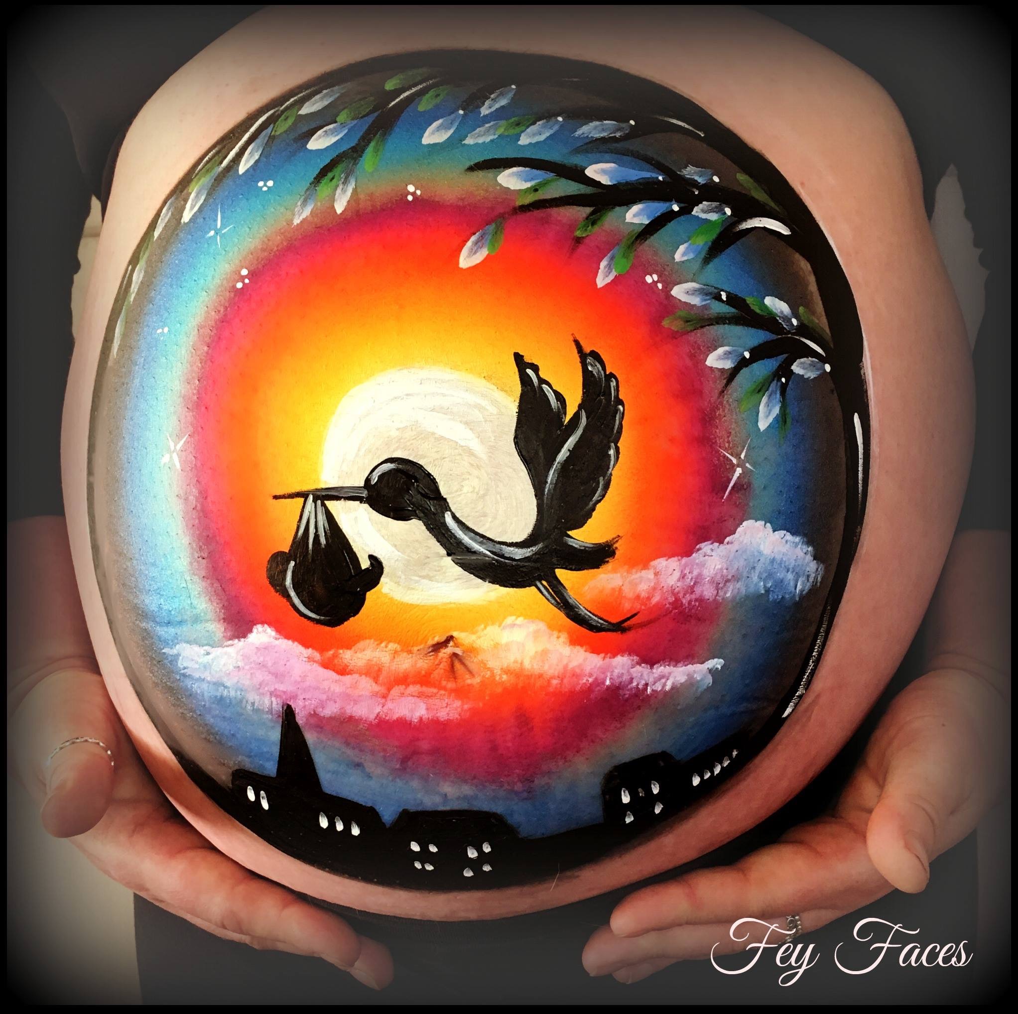 Baby bump painting by Fey Faces Oxfo