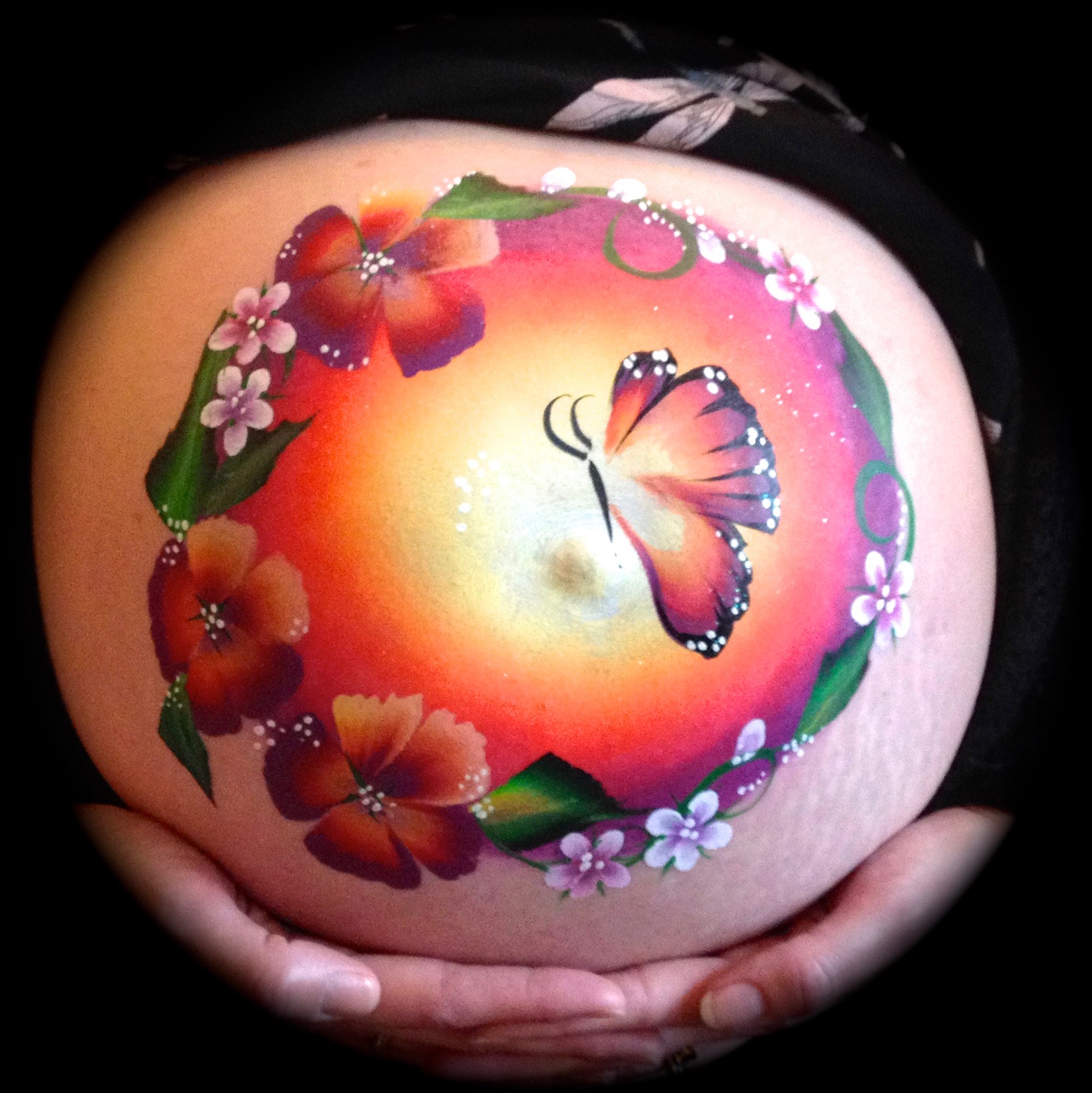 Sunset butterfly bump art