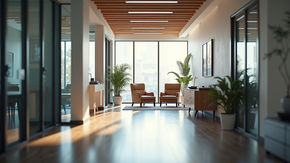 Eye-level view of a modern property management office