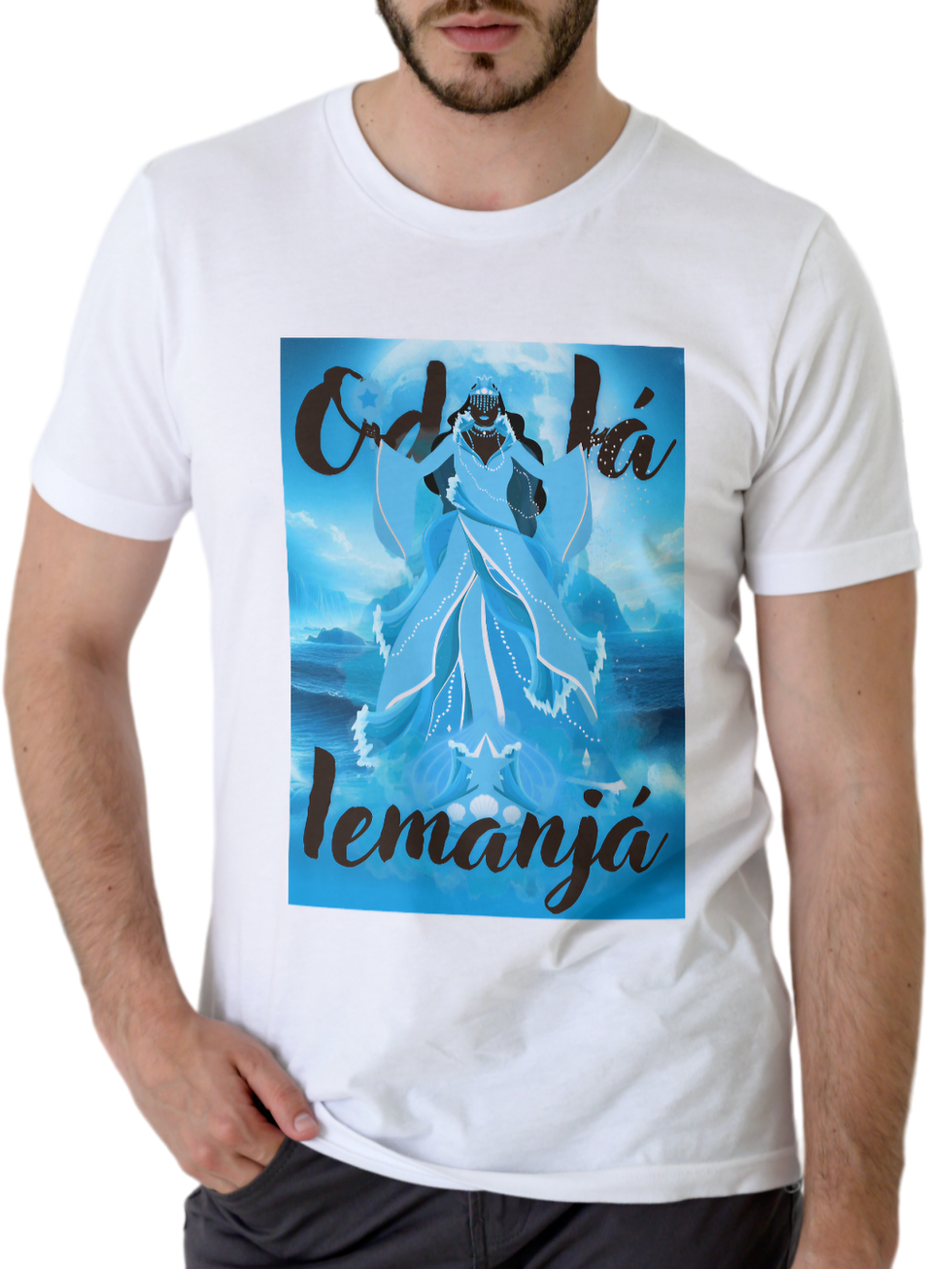 Camiseta Unissex Iemanjá com fundo