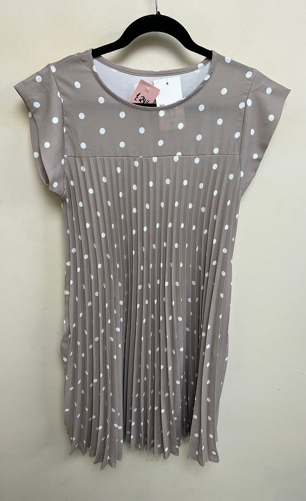Thumbnail: Polka Dot Pleated Midi Length Dress