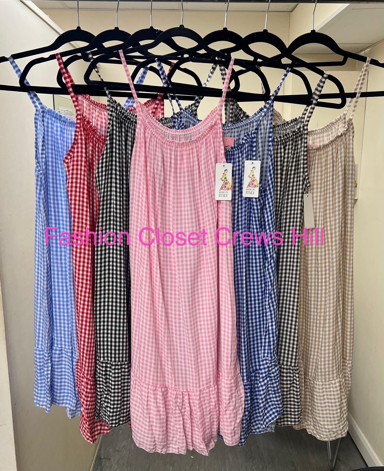 Gingham Short Strappy Dress