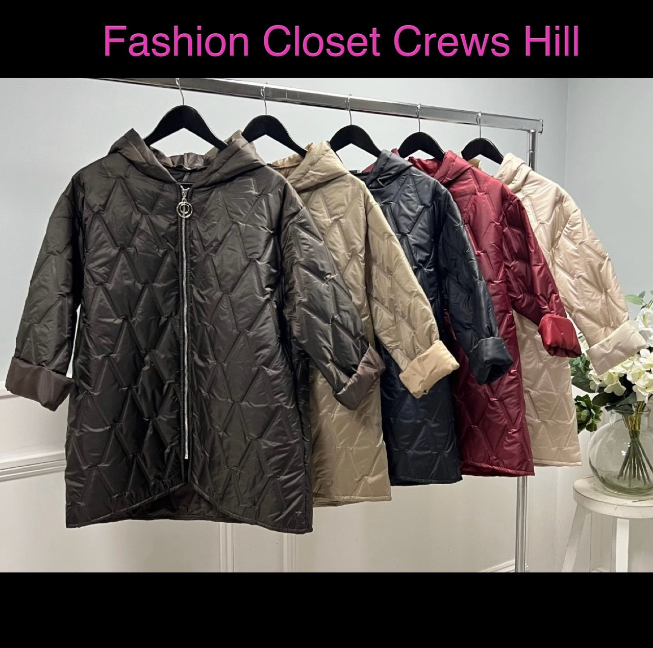 Quilted Hooded Pocket Jacket  