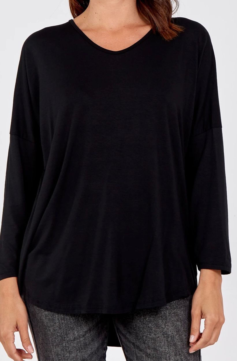 Thumbnail: Long Sleeve V Neck Loose T-Shirt 