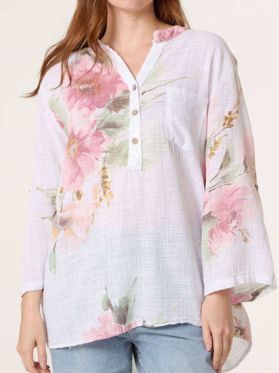Thumbnail: Sequin Pocket Floral Top 