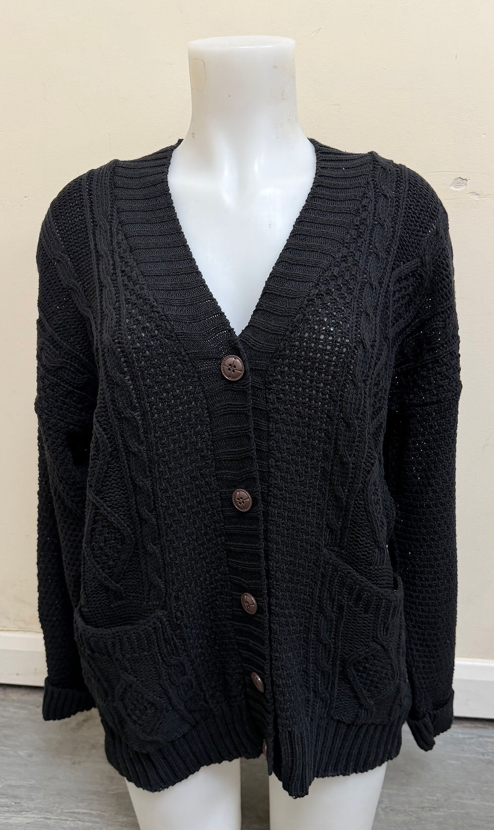 Thumbnail: Cable Knit Button Cardigan 