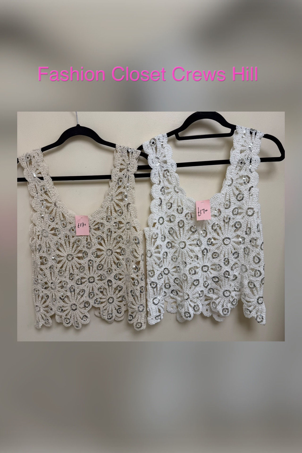 Sequin Sparkle Crochet Tops 