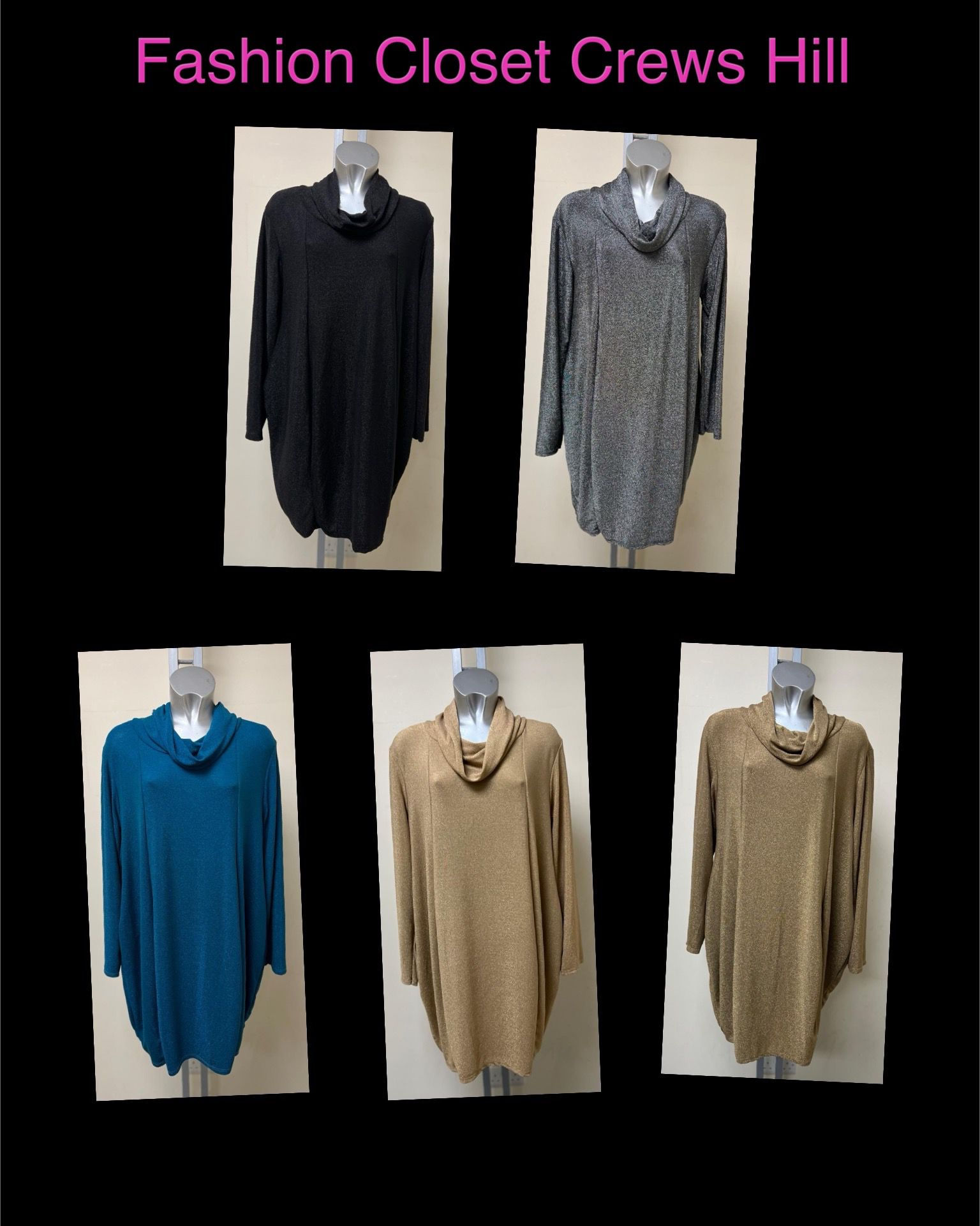 Cowl Neck Lurex Dress