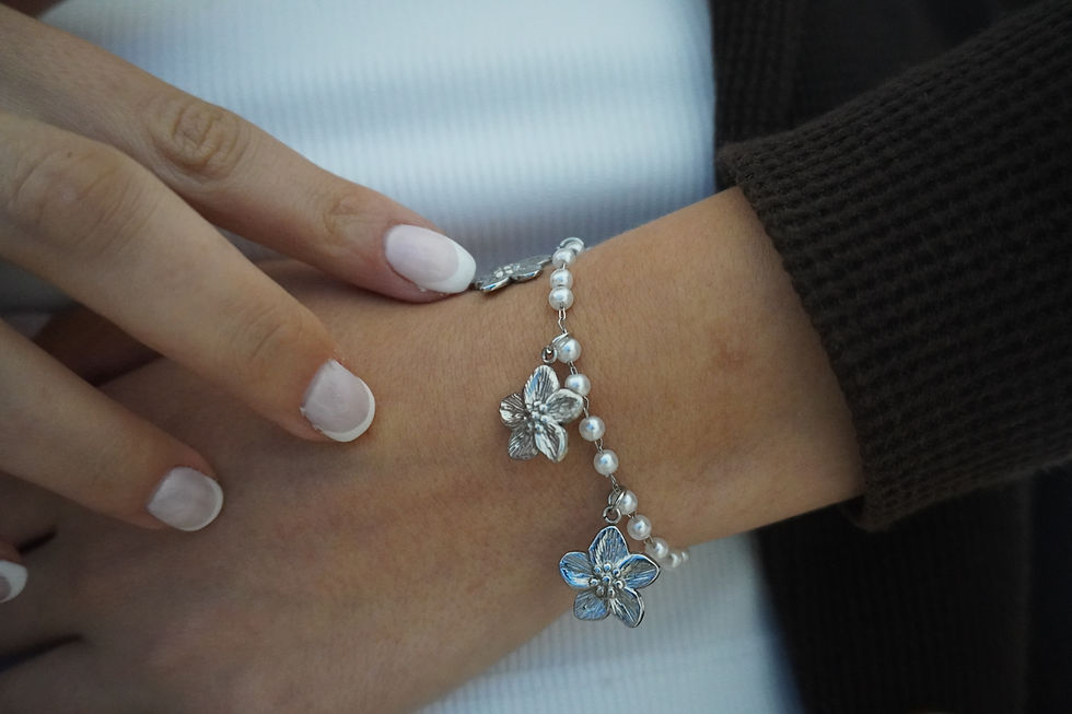 תמונה ממוזערת: צמיד פנינים פרח