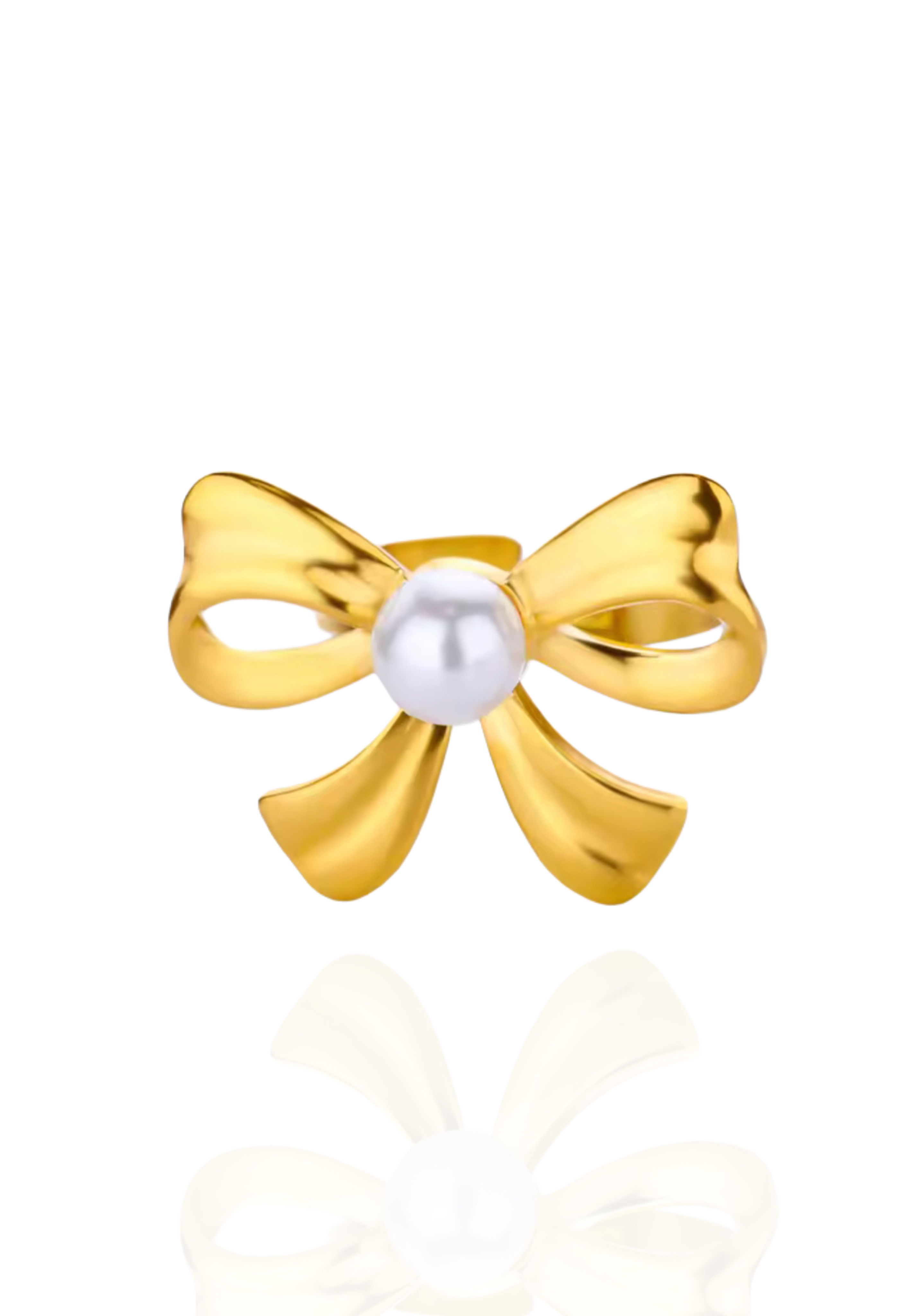טבעת פפיון פנינה | זהב