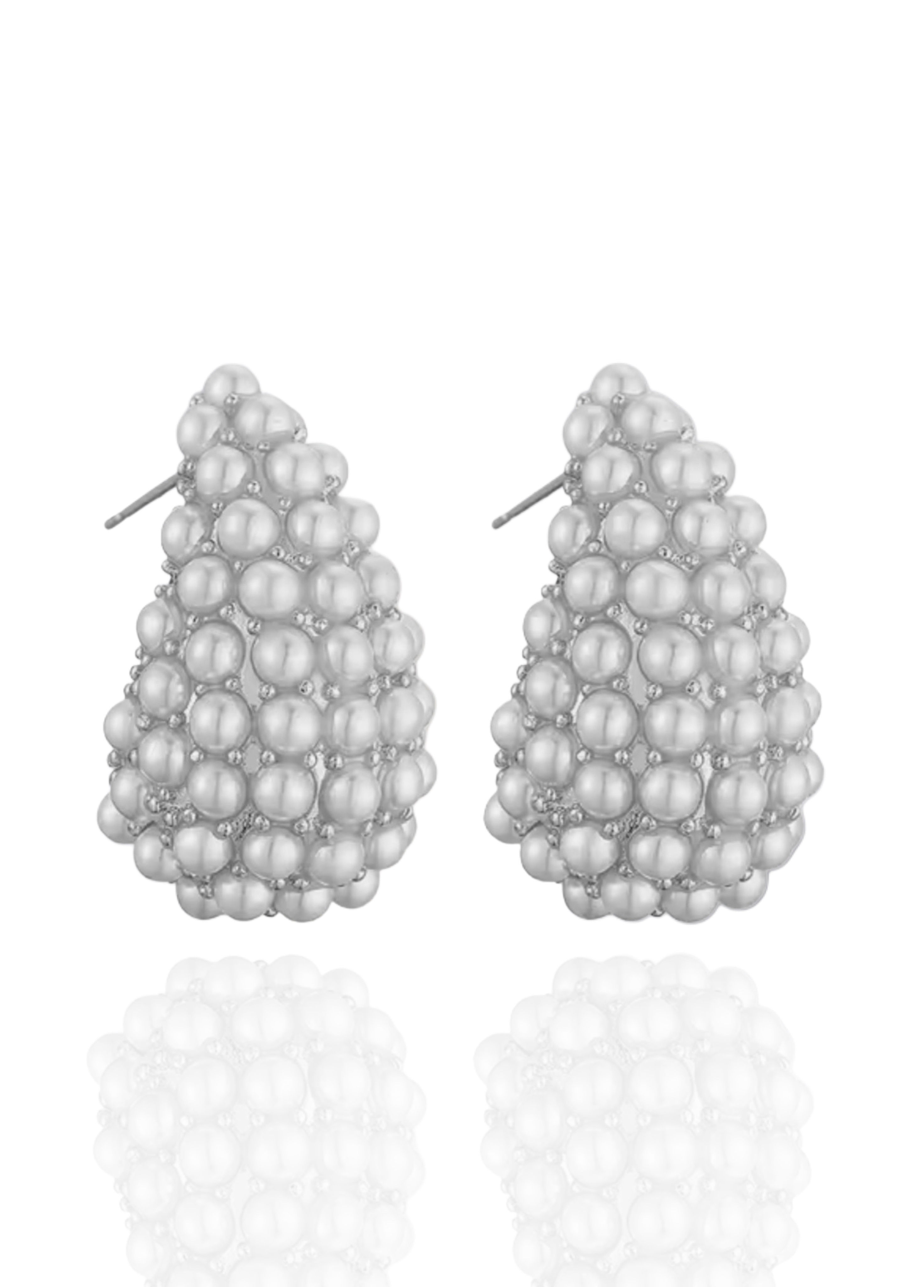 עגילי טיפה פנינה | כסף