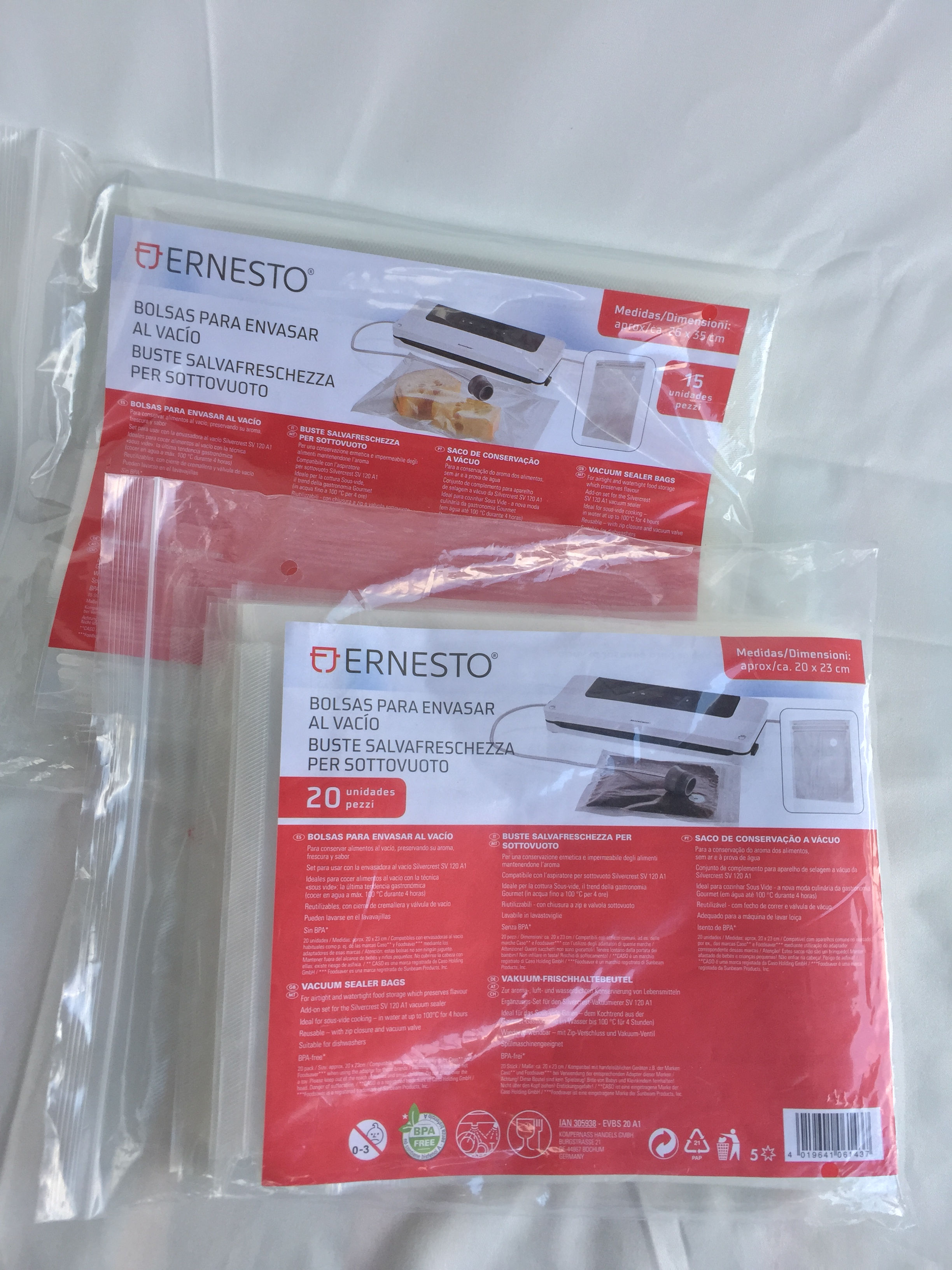 出口德國食物包裝袋兩包vacuum food sealer bags (食物抽真空機專用）