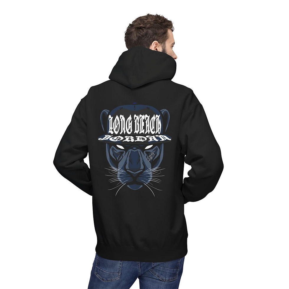 Thumbnail: Long Beach Panther Unisex Fleece Hoodie, Casual Wear, Beach Day Hoodie