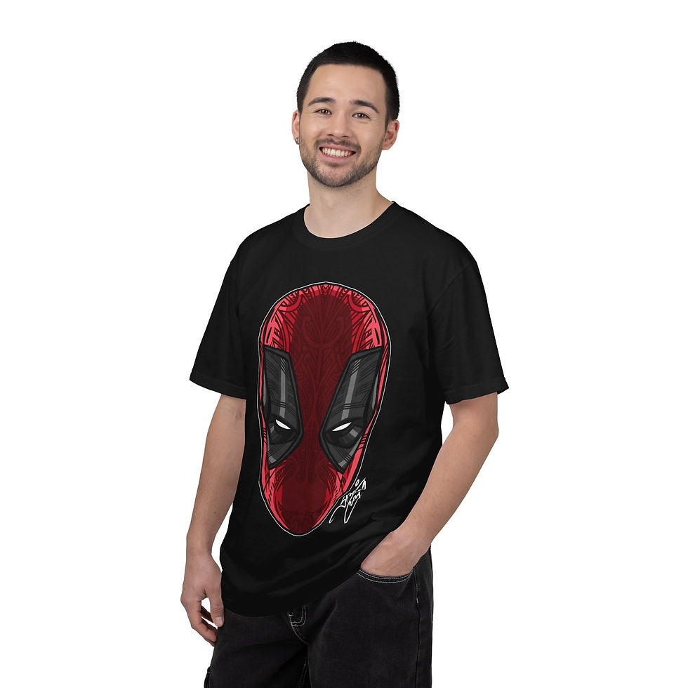 Thumbnail: Superhero Mask Graphic T-Shirt — Bold Red Mask Face Tee