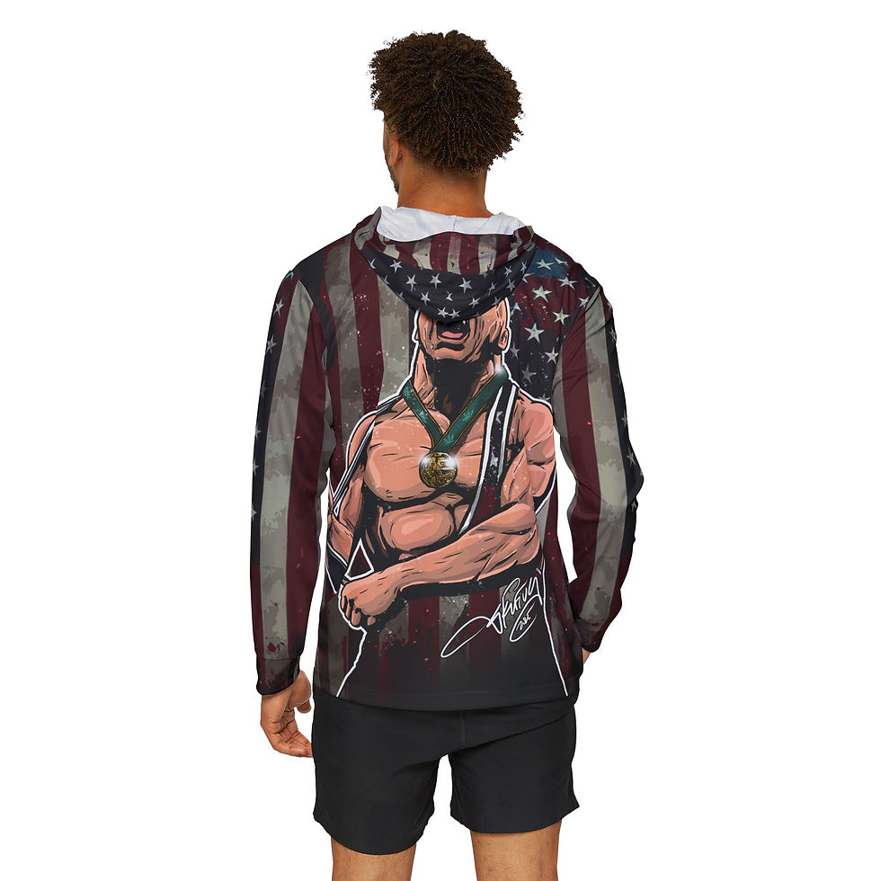 Thumbnail: Patriotic Wrestler Hoodie — American Flag Sports Warmup
