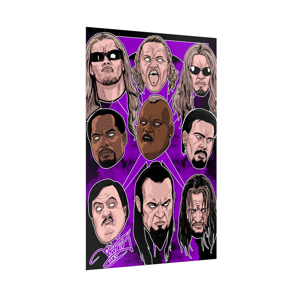 Thumbnail: Dark Ministry Poster – Rolled Art Print (Purple Horror-Style Icons)