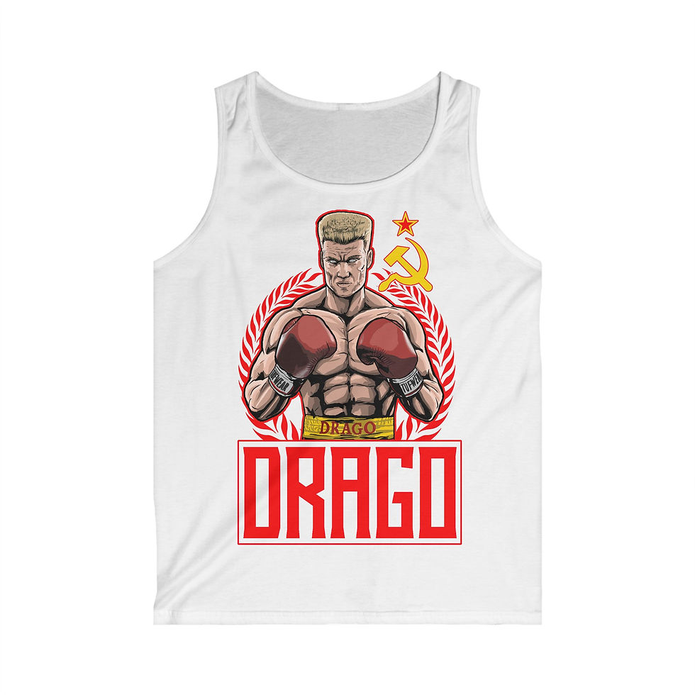 Thumbnail: Vintage Drago Graphic Tank Top, Retro Fitness Gift for Him, Gym Wear (red)