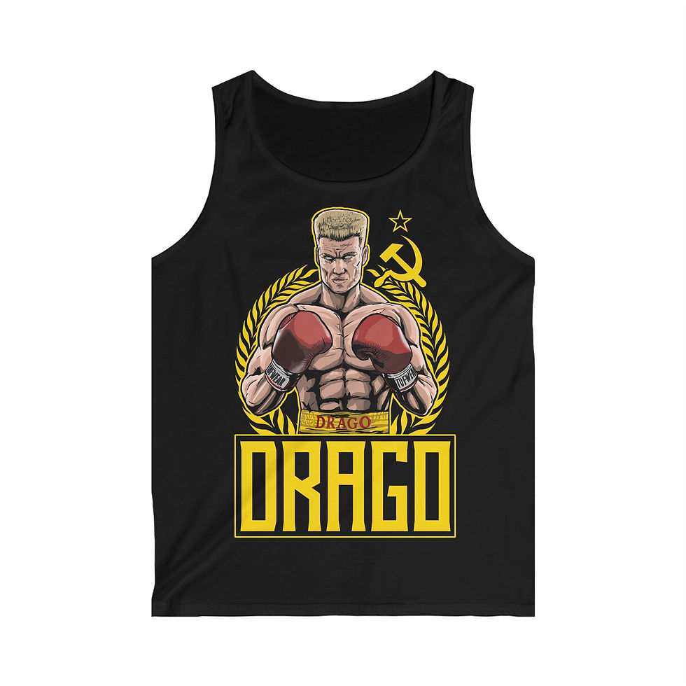 Thumbnail: Vintage Drago Graphic Tank Top, Retro Fitness Gift for Him, Gym Wear,