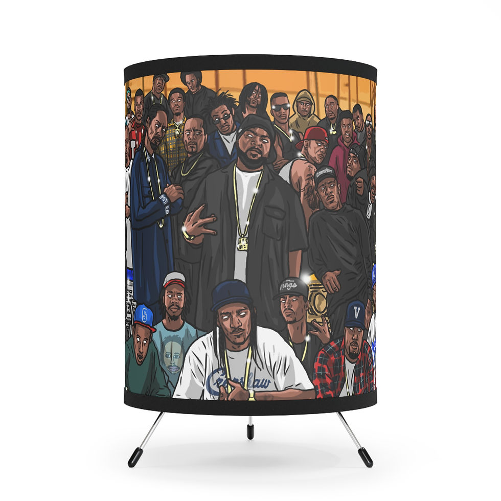 Hip Hop Legends Tripod Lamp — Printed Shade Featuring Iconic Rap Artists