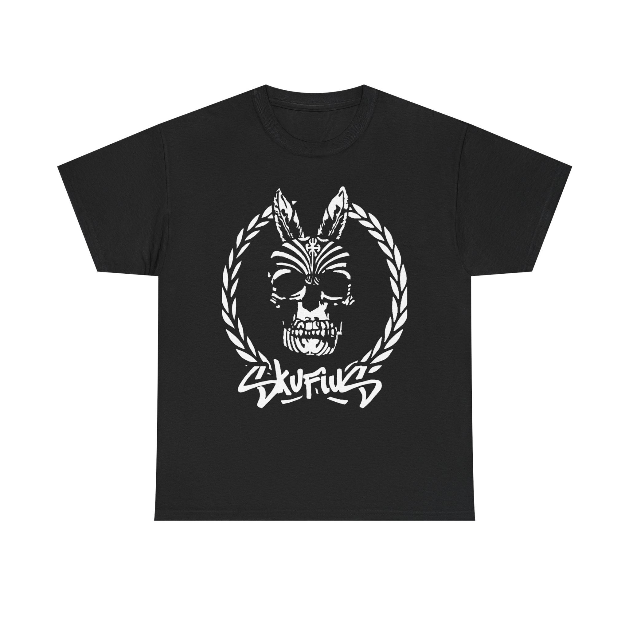 Skull Laurel Graphic Tee — 'Skufius' Gothic Skull Streetwear T‑Shirt