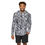 Thumbnail: All-Over Print Graphic Hoodie — Black & White Crowd Illustration