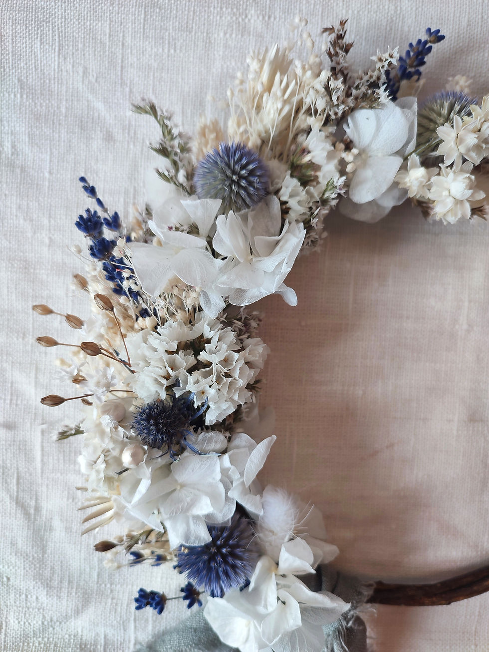 Miniature : Couronne décorative murale bleue et blanche