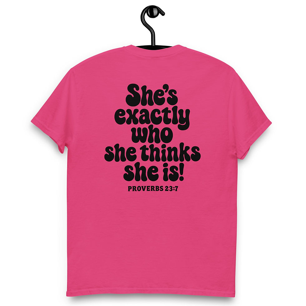 Thumbnail: I Am Woman Proverbs 23:7 classic tee