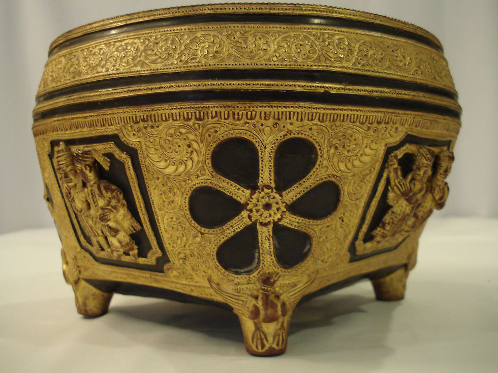 Gold Leaf Lacquer Bowl, Burma, Mid-20th Century