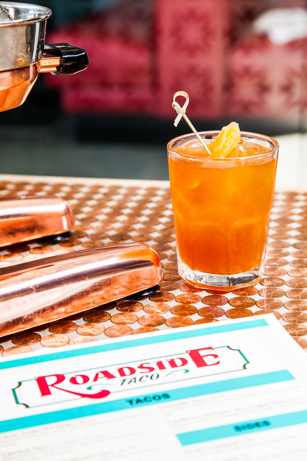 Cocktail at raodside taco