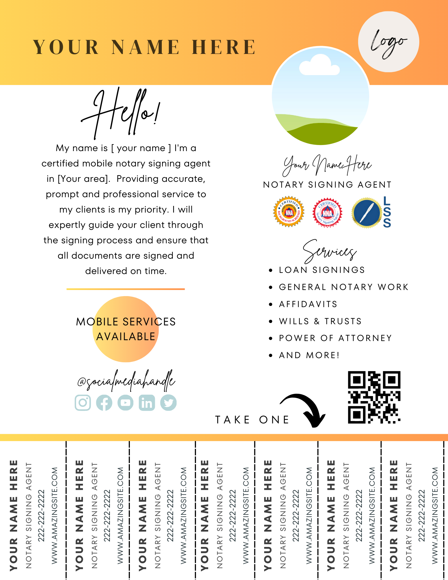 Notary Tear Off Flyer