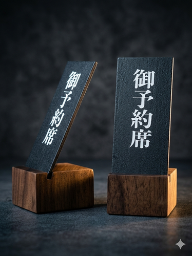 卓上サイン【御予約席 - Iron Black & Wood -】 | 総合看板 共同スタジオ