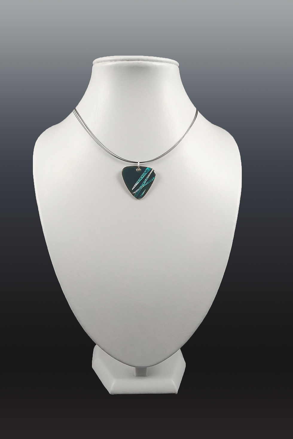 pendentif DUNETA Mini I bleu canard ZIGZAG