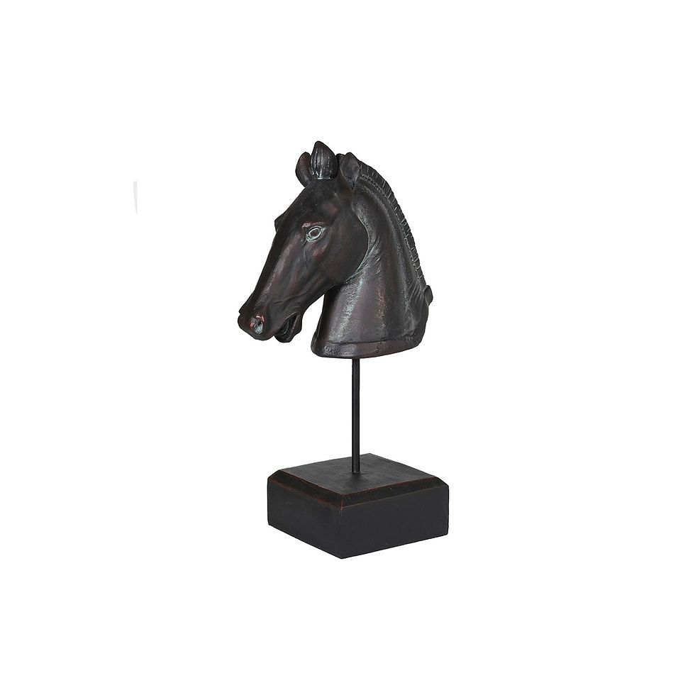 Horse Head On Stand Black