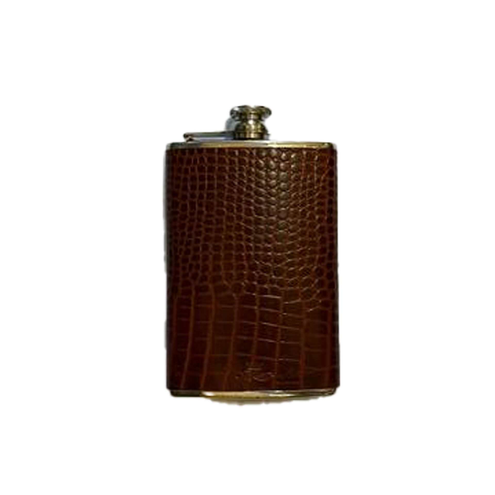 Marlborough Hand Made Leather Croc Hip Flask 8oz