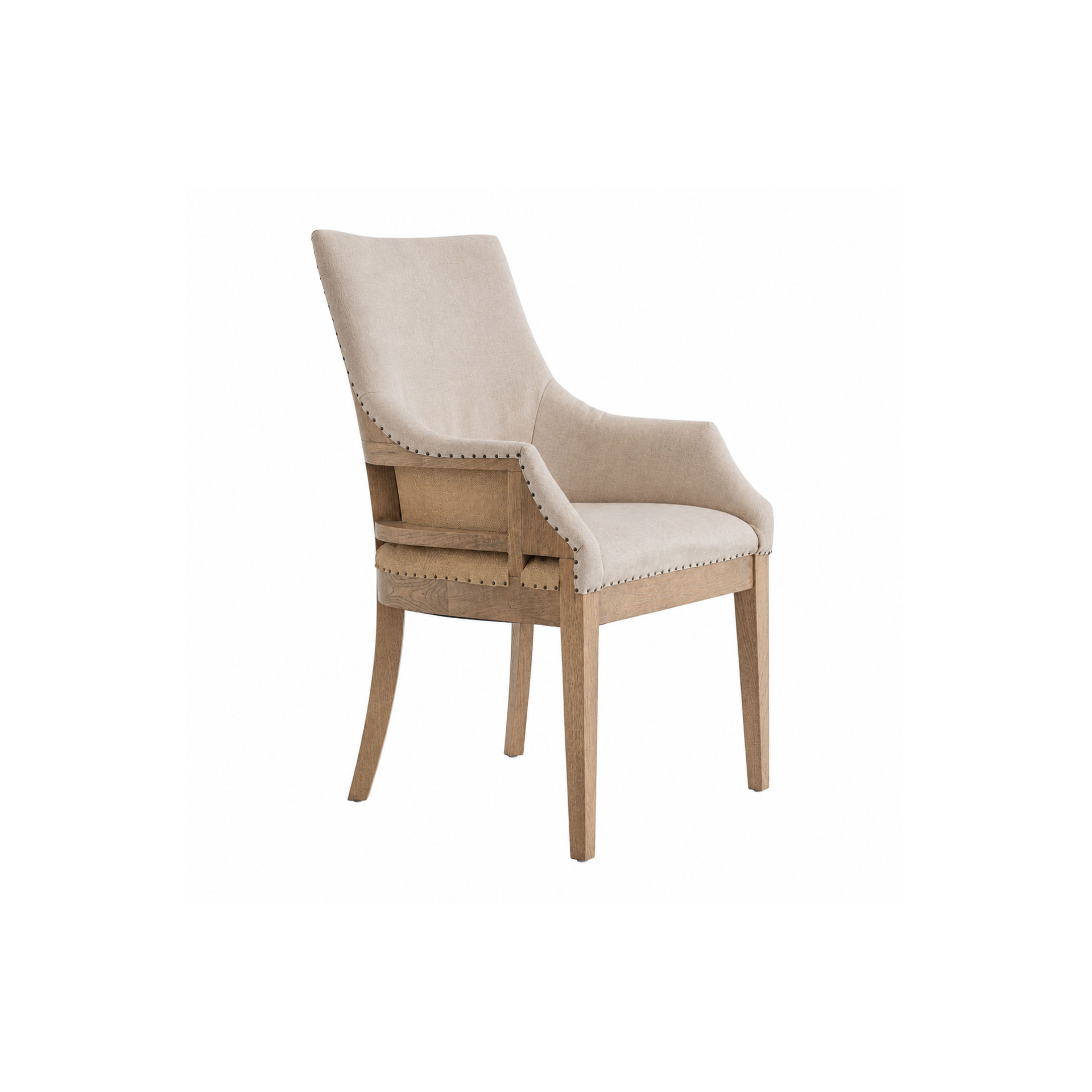 Deconstructed Dining Chair The Flying Fox Linen Cotton Burlap and Oak Country Home
