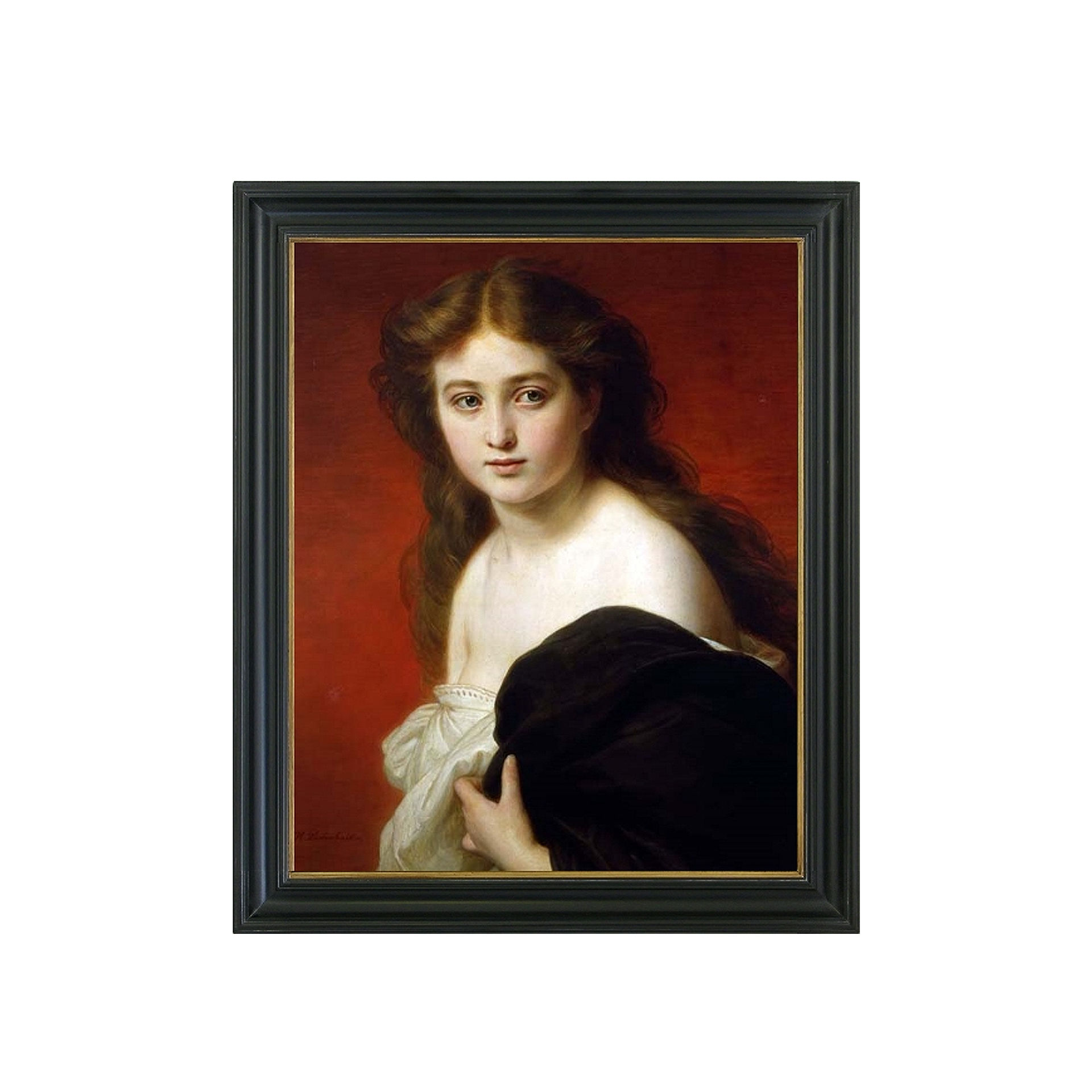 Framed Print - Portrait of a young girl en deshabille