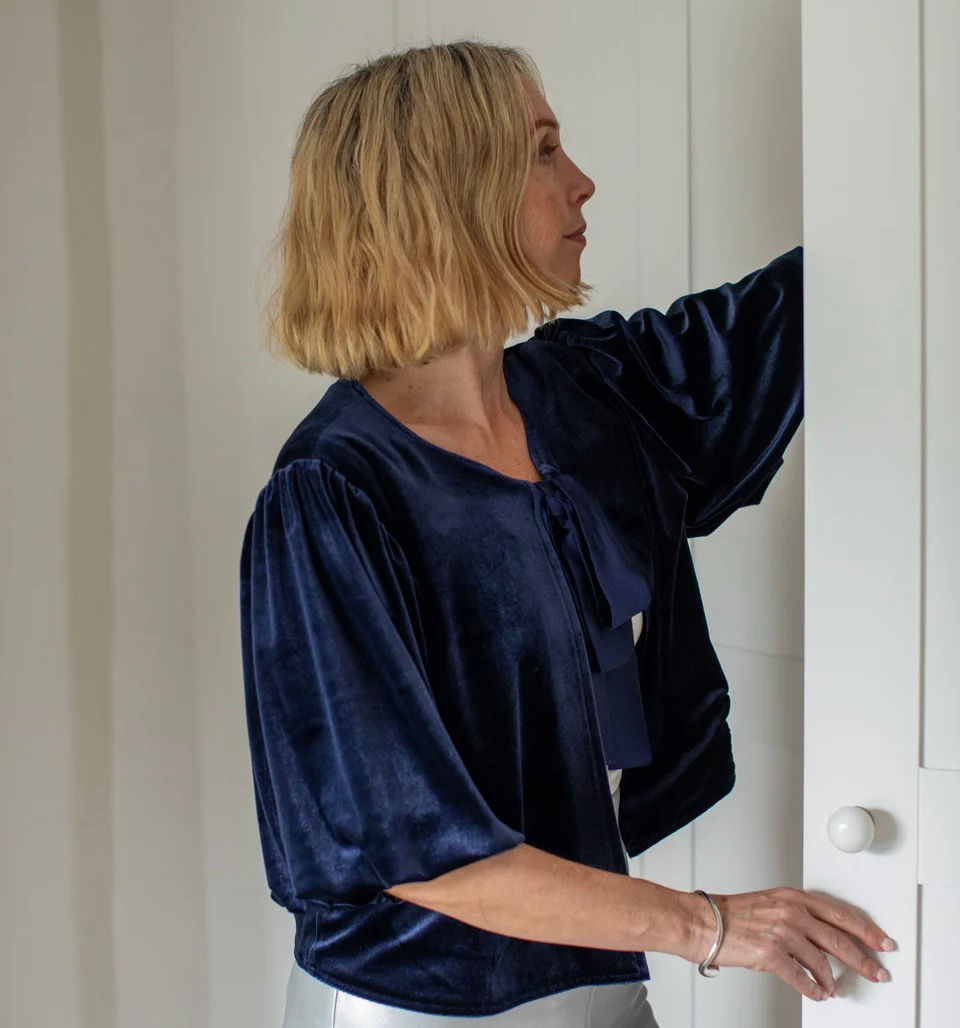 Thumbnail: Chalk UK Navy Nina Velvet Jacket