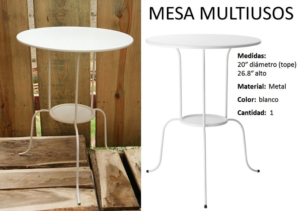 MESA EN METAL BLANCA