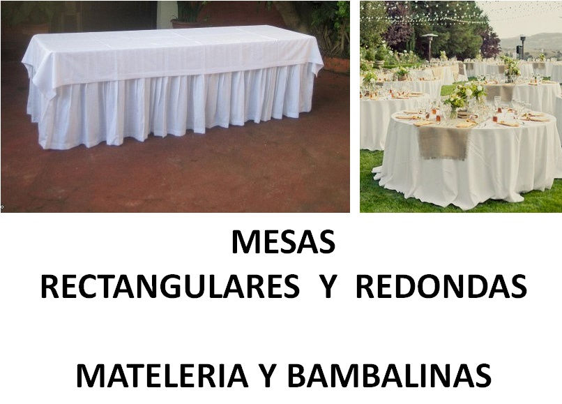 MESAS RECT Y RED Y BAMBALINAS Y MANTELES