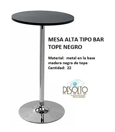 MESA ALTA NEGRA TIPO BAR