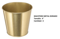 MACETERO METAL COLOR DORADO