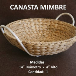 CANASTA REDONDA MIMBRE CON AGARRADERAS M