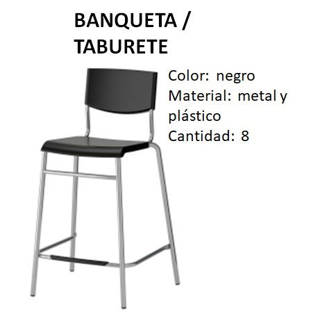 BANQUETA ALTA NEGRA Y GRIS